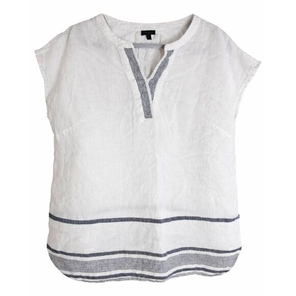 Talbots Tops - Talbots womens large white 100% linen blouse gauzy beach casual top or work